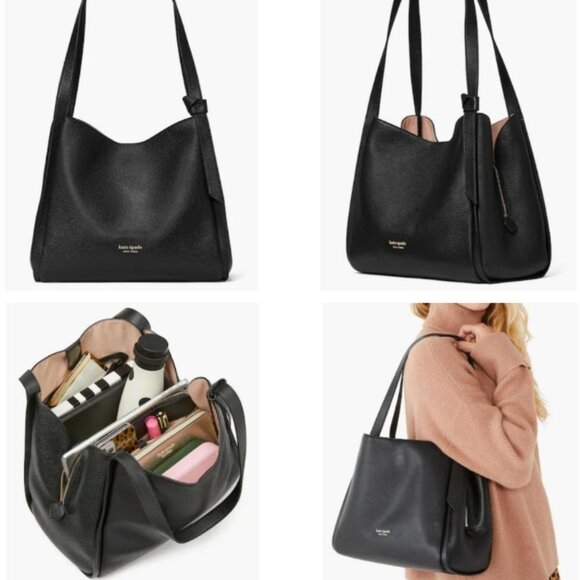 SOLD! KATE SPADE Knott Large Shoulder in Bag Black Pebbled Leather - Picture 15 of 17